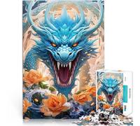 Puzzle 1000 pezzi per adolescenti Fiori di drago arrabbiato Giocattolo educativo per l'apprendimento Regali di Babbo Natale segreto 26x38cm