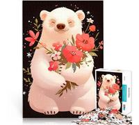 Puzzle 1000 pezzi per adolescenti Fiori di orso polare per il giocattolo di sfida del gioco educativo Giocattoli per la decorazione della casa 38x26cm
