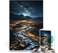 Puzzle 1000 pezzi per adolescenti Fiume d'oro per il giocattolo di sfida del gioco educativo Lista dei desideri con Babbo Natale 75x50cm