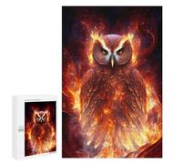 Puzzle 1000 pezzi per adolescenti flaming gufo artistico puzzle per adulti giochi di relax un'opera d'arte per compleanno, Natale 1000 pezzi