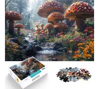 Puzzle 1000 pezzi per adolescenti Foresta fantastica di funghi Riduzione dello stress interessante Adatto per la decorazione del desktop 75x50cm