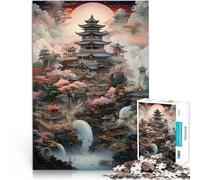 Puzzle 1000 pezzi per adolescenti foresta fantastica in Giappone Riduzione dello stress interessante con poster abbinato e foglio di quiz 75x50cm