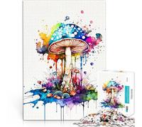 Puzzle 1000 pezzi per adolescenti fungo acquerello per il giocattolo di sfida del gioco educativo Regalo di compleanno, regali, arte murale 75x50cm