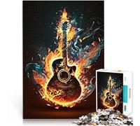 Puzzle 1000 pezzi per adolescenti Fuoco di chitarra Giocattolo educativo intellettuale decomprimente Lista dei desideri con Babbo Natale 75x50cm