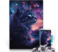 Puzzle 1000 pezzi per adolescenti Galassia del gatto spaziale Giocattoli Giochi Educativi Antistress con poster abbinato e foglio di quiz 75x50cm