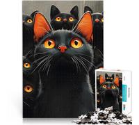 Puzzle 1000 pezzi per adolescenti Gatti neri Giocattoli che creano dipendenza e sfidano l'intelligenza del cervello Idee regalo 38x26cm