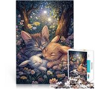 Puzzle 1000 pezzi per adolescenti Gattini e coniglietti addormentati Giocattoli da gioco Decorazione murale Regali unici per compleanno e Natale 70x100cm