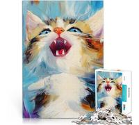 Puzzle 1000 pezzi per adolescenti Gattino felice per il giocattolo di sfida del gioco educativo Adatto per la decorazione del desktop 38x26cm