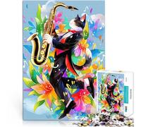 Puzzle 1000 pezzi per adolescenti Gatto astratto jazz Antistress Vacanza in patria Uccidere il tempo offerte come regali per tutta la famiglia 38x52cm