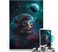 Puzzle 1000 pezzi per adolescenti Gatto astronauta nello spazio Vacanza a casa: uccidere il tempo è ideale come regalo per tutta la famiglia 50x70cm
