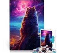 Puzzle 1000 pezzi per adolescenti Gatto che osserva la galassia giochi divertenti per famiglie offerte come regali per tutta la famiglia 38x26cm