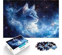 Puzzle 1000 pezzi per adolescenti Gatto Cosmico per il giocattolo di sfida del gioco educativo Lista dei desideri con Babbo Natale 52x38cm