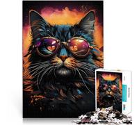 Puzzle 1000 pezzi per adolescenti gatto d'arte Difficile da completare ma divertente e umoristico è ideale come regalo per tutta la famiglia 38x26cm