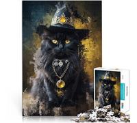 Puzzle 1000 pezzi per adolescenti Gatto degli stregoni Difficile da completare ma divertente e umoristico Decorazione della casa 75x50cm
