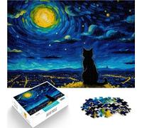 Puzzle 1000 pezzi per adolescenti gatto della notte stellata Giocattoli da gioco per regalo di famiglia perché è ideale come regalo per tutta la famiglia 38x26cm