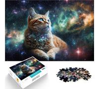 Puzzle 1000 pezzi per adolescenti Gatto dello spazio cosmico giochi divertenti per famiglie Migliorare l'amore tra le coppie 38x26cm