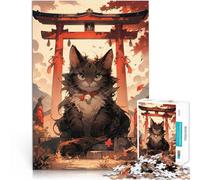 Puzzle 1000 pezzi per adolescenti Gatto guardiano del Torii Giochi educativi Decorazione della casa offerte come regali per tutta la famiglia 52x38cm