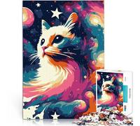 Puzzle 1000 pezzi per adolescenti gatto in stile retrò Giocattoli educativi per l'apprendimento Giochi per famiglie grande regalo 52x38cm
