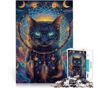 Puzzle 1000 pezzi per adolescenti Gatto magico Difficile da completare ma divertente e umoristico Giocattoli per la decorazione della casa 75x50cm