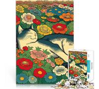 Puzzle 1000 pezzi per adolescenti Gatto nel campo di fiori Allena il tuo cervello e le tue mani perché è ideale come regalo per tutta la famiglia 38x26cm