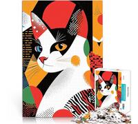 Puzzle 1000 pezzi per adolescenti Gatto nell'arte geometrica giocattoli educativi per l'apprendimento offerte come regali per tutta la famiglia 52x38cm