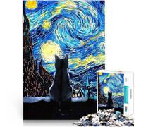 Puzzle 1000 pezzi per adolescenti Gatto nero Aiuta il cervello ad allenare i giocattoli che creano dipendenza per coltivare la pazienza Opera d'arte 50x70cm