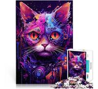 Puzzle 1000 pezzi per adolescenti Gatto robot futuristico Giocattoli di gioco impegnativi Attività divertenti a casa, regali di compleanno, regali di viaggio, 52x38cm