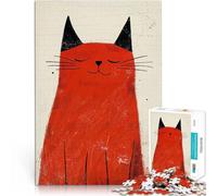 Puzzle 1000 pezzi per adolescenti Gatto rosso zen Antistress Vacanza in patria Uccidere il tempo Lista dei desideri con Babbo Natale 38x26cm