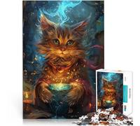 Puzzle 1000 pezzi per adolescenti Gatto saggio Antistress Vacanza in patria Uccidere il tempo Lista dei desideri con Babbo Natale 38x26cm