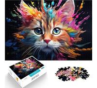 Puzzle 1000 pezzi per adolescenti Gatto schizzato Antistress Vacanza in patria Uccidere il tempo Gioco educativo per compleanno e Natale 38x26cm