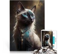 Puzzle 1000 pezzi per adolescenti Gatto siamese Bestia mitica Sfida di gioco educativo giocattolo è ideale come regalo per tutta la famiglia 75x50cm