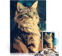 Puzzle 1000 pezzi per adolescenti Gatto soriano con gli occhi azzurri Gara di velocità delle mani perché è ideale come regalo per tutta la famiglia 52x38cm