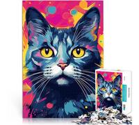 Puzzle 1000 pezzi per adolescenti Gatto surreale astratto Giocattoli da gioco per regalo di famiglia perché è ideale come regalo per tutta la famiglia 75x50cm