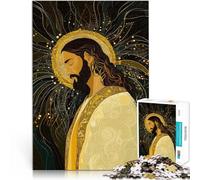Puzzle 1000 pezzi per adolescenti Gesù con l'aureola dorata giochi divertenti per famiglie Attività divertenti a casa, regali di compleanno, regali di viaggio, 52x38cm