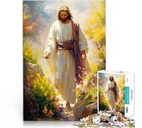 Puzzle 1000 pezzi per adolescenti Gesù Cristo acquerello per il giocattolo di sfida del gioco educativo Migliorare l'amore tra le coppie 52x38cm