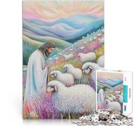 Puzzle 1000 pezzi per adolescenti Gesù e gli agnelli Giocattolo educativo intellettuale decomprimente perché è ideale come regalo per tutta la famiglia 52x38cm