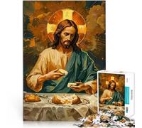 Puzzle 1000 pezzi per adolescenti Gesù spezza il pane Antistress Vacanza in patria Uccidere il tempo Lista dei desideri con Babbo Natale 38x26cm