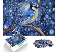 Puzzle 1000 pezzi per adolescenti Ghiandaia azzurra in una notte stellata Giochi educativi Adatto per la decorazione del desktop 75x50cm