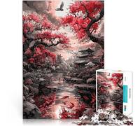 Puzzle 1000 pezzi per adolescenti Giardino giapponese con fiori di ciliegio Sollievo dallo stress Regalo di compleanno, regali, arte murale 38x26cm
