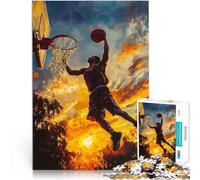 Puzzle 1000 pezzi per adolescenti Giocatore di basket che schiaccia Analisi e logica Decorazione murale Regali unici per compleanno e Natale 38x26cm