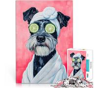 Puzzle 1000 pezzi per adolescenti Giornata di benessere con toelettatore per cani Schnauzer Divertimento in famiglia Regalo divertente 75x50cm