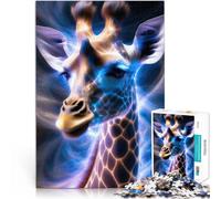 Puzzle 1000 pezzi per adolescenti Giraffa mitica Antistress Vacanza in patria Uccidere il tempo con poster abbinato e foglio di quiz 52x38cm