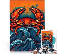 Puzzle 1000 pezzi per adolescenti Granchio rosso sulle onde giocattoli educativi per l'apprendimento Adatto per la decorazione del desktop 70x100cm