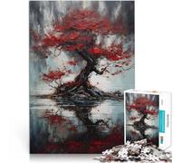 Puzzle 1000 pezzi per adolescenti Grande albero rosso Difficile da completare ma divertente e umoristico perché è ideale come regalo per tutta la famiglia 75x50cm