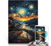 Puzzle 1000 pezzi per adolescenti Grande Muraglia sotto il cielo stellato Gioco pratico Ogni pezzo è unico - Gioco divertente e stimolante per tutta la famiglia 75x50cm