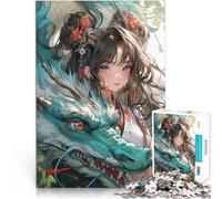 Puzzle 1000 pezzi per adolescenti Grazia delle fanciulle drago Vacanza a casa: uccidere il tempo Adatto per la decorazione del desktop 52x38cm