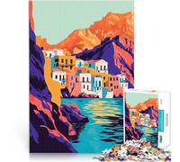 Puzzle 1000 pezzi per adolescenti Grecia Villaggio Mediterraneo Giocattoli di gioco impegnativi è ideale come regalo per tutta la famiglia 75x50cm