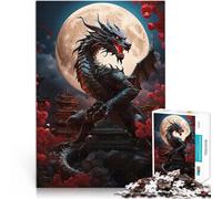 Puzzle 1000 pezzi per adolescenti Guardiano del Drago Nero Allena il tuo cervello e le tue mani è ideale come regalo per tutta la famiglia 52x38cm
