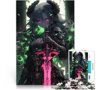 Puzzle 1000 pezzi per adolescenti Guerriero Anime Oscuro Gioco intellettuale giocattolo Ogni pezzo è unico - Gioco divertente e stimolante per tutta la famiglia 75x50cm