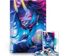 Puzzle 1000 pezzi per adolescenti Guerriero mascherato al neon Per il divertimento in famiglia Migliorare l'amore tra le coppie 38x26cm